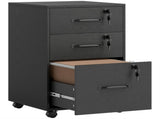Three Drawer Wood-Effect Filing Cabinet - Black T3398P425019