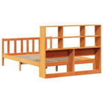 ZNTS Bookcase Bed without Mattress Wax Brown 140x190 cm Solid Wood Pine 3321718