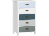 Slim Storage Cabinet Organiser, Chest of Drawers, 5-Drawer Dresser with Metal Handle for Living T3398P329452