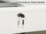 Computer Desk, Home Office Desk with Lockable Drawer, Storage Shelf for Study Bedroom, 110 x 50 x 76 T3398P378012