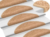 Stair Mats 10 pcs 56x17x3 cm Beige Half Round 149787
