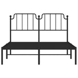 Metal Bed Frame without Mattress with Headboard Black 135x190cm 373886
