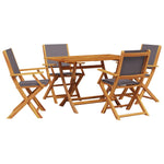 ZNTS 5 Piece Garden Dining Set Anthracite Fabric and Solid Wood 3281701