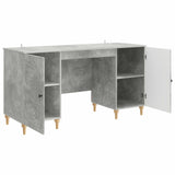 Desk with Door Concrete Grey 142.5 x 50 x 75 cm Engineered Wood 3414579