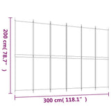 6-Panel Room Divider Brown 300x200 cm Fabric 350239