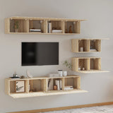 4 Piece TV Cabinet Set Sonoma Oak Engineered Wood 3114600
