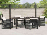 Garden Dining Set 5 pcs Black Poly Rattan 3380771