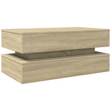 Coffee Table with LED Lights Sonoma Oak 90x50x40 cm 839863