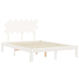 Bed Frame without Mattress White Small Double Solid Wood Pine 3193697