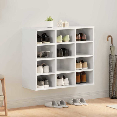 Shoe Cabinet with Shelf White 77.5 x 30 x 67 cm Engineered wood 808711