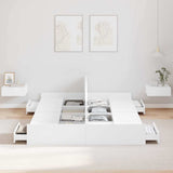 Storage Bed Frame White 140 x 200 cm Engineered Wood 3335293