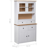Highboard White 93x40.5x180 cm Solid Pine Panama Range 282702