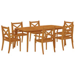 ZNTS 7 Piece Garden Dining Set Solid Wood Acacia 3058005