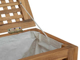 Laundry Basket Natural Solid Teak Wood 42024289