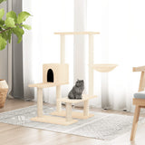 Cat Tree with Sisal Scratching Posts Cream 94.5 cm 171639