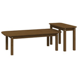 2 Piece Coffee Table Set Honey Brown Solid Wood Pine 822365