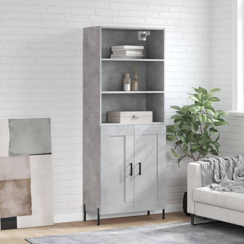 Highboard Concrete Grey 69.5x34x180 cm Engineered Wood 3189969