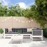6 Piece Garden Lounge Set White Solid Wood Pine 3186474