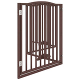 Dog Gate with Door Foldable 4 Panels Brown Oak 320 cm Poplar Wood 352235