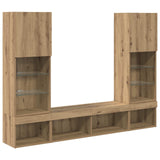 TV Wall Units with LED 5 pcs Artisan Oak Engineered Wood 3402958
