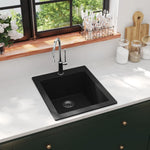 ZNTS Overmount Kitchen Sink Single Basin Granite Black 141672