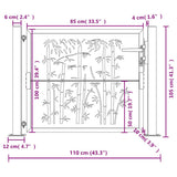 Garden Gate Anthracite 100x100 cm Steel Bamboo Design 153179