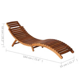 Sunlounger with Table Solid Acacia Wood Brown 46653