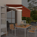 Manual Retractable Awning with Blind&LED 3x2.5m Orange&Brown 3069385