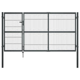 Garden Gate with Posts Steel 350x140 cm Anthracite 144401