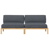 Sofa Set Plain Anthracite 240 x 80 x 69 cm Solid Acacia Wood 3418226