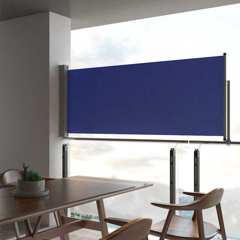 Patio Retractable Side Awning 100x300 cm Blue 48341