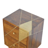 Gold Geometric Chestnut Bedside IN430