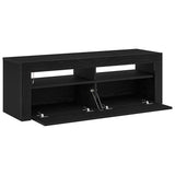 TV Cabinet with LED Black Oak 120 x 35 x 40 cm Engineered Wood 862559
