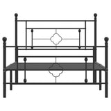 Metal Bed Frame without Mattress with Footboard Black 107x203cm 374353