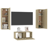 3 Piece TV Cabinet Set Sonoma Oak Engineered Wood 3078973