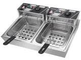 EH82 2500W 220-240V 12.7QT/12L Stainless Steel Double Cylinder Electric Fryer UK 08862124