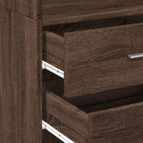 Highboard Brown Oak 45x42.5x185 cm Engineered Wood 3281454