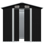 ZNTS Garden Storage Shed Anthracite Steel 204x132x186 cm 47028
