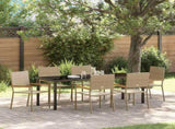 Garden Dining Set with Cushion 7 pcs Beige Poly Rattan 3379721