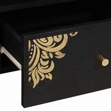 TV Cabinet with Drawer Black 100 x 33 x 46 cm Solid Mango Wood 4018824