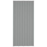 Roof Panel 12 pcs Grey 100 x 45 cm Galvanised steel 42047123