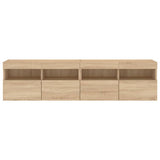 TV Wall Cabinets with LED Lights 2 pcs Sonoma Oak 80x30x40 cm 837202