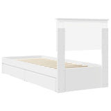 Storage Bed with Headboard White 75 x 190 cm Engineered Wood 3410847