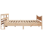 ZNTS Bed Frame with Headboard 180x200 cm Super King Solid Wood Pine 3306294