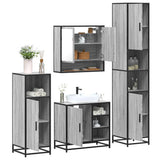 ZNTS 4 Piece Bathroom Furniture Set Grey Sonoma Engineered Wood 3301238