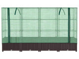 Raised Bed with Greenhouse Cover Rattan Look 160x40x138 cm 4015802