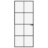 Interior Door Black 83x201,5 cm Tempered Glass&Aluminium Slim 153663