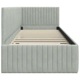 Corner Bed Frame with Headboard Light grey 80 x 200 cm Velvet 42016246