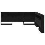 Storage Headboard with Shelf Black Oak 200 cm Engineered Wood 3335470