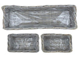 Planter Basket with Storage 3 pcs Grey 42020965